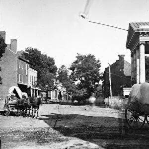 CIVIL WAR: COURTHOUSE. Street in front of court house during the second Battle of Bull Run