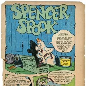 COMIC STRIP: SPENCER SPOOK. First page of the comic strip, Spencer Spook, from the October 1948 issue of Giggle Comics