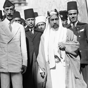 KING FAISAL I (1883-1933). King of Iraq. Photographed on a trip to Jerusalem, 1933