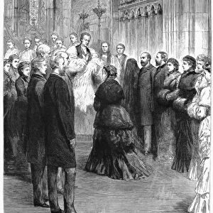 QUEEN VICTORIA (1819-1901). Queen of England, 1837-1901. Victoria at the christening of her son