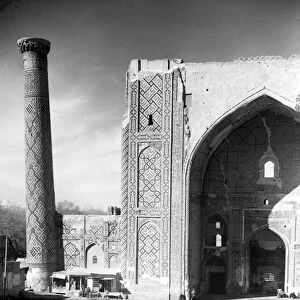 SAMARKAND: MADRASAH, c1910. The Ulugh Beg Madrasah in the Registan, which was the