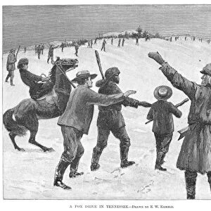 TENNESSEE: FOX HUNT, 1891. A fox drive in Tennessee. Engraving after a drawing by Edward Windsor Kemble, 1891