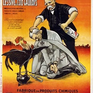 WORLD WAR I: FRENCH AD. French advertisement poster for Gallic Rooster Bleach during World War I