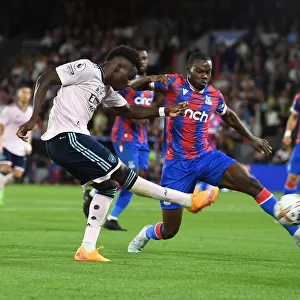 Arsenal's Bukayo Saka Scores Deflected Goal Against Crystal Palace in Premier League Clash (2022-23)