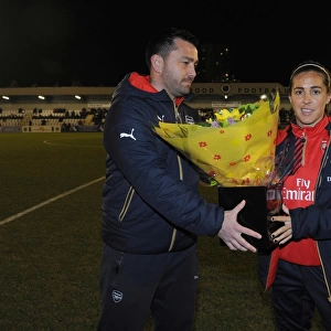 Fara Williams (Arsenal Ladies) with Pedro Martinez Losa the Arsenal Ladies manager