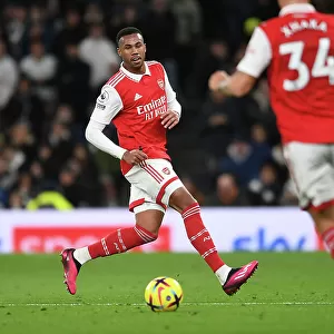 Gabriel Magalhaes in Action: Arsenal vs. Tottenham's Intense Battle, Premier League 2022-23