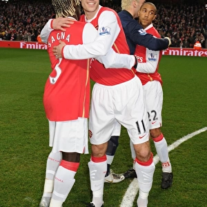 Robin van Persie and Bacary Sagna (Arsenal) before the match