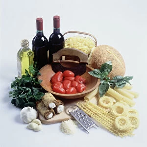 Assortment of Italian foods