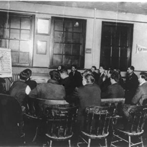 Department of Labor training service: Italian immigrants receiving instruction in English