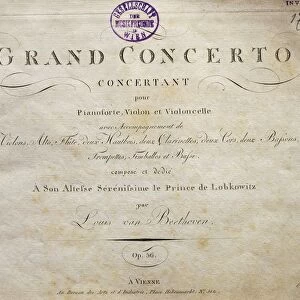 Frontispiece of Concerto for violin, cello, and piano in C major, Op. 56