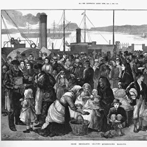 Irish emigrants leaving Queenstown (Cobh), the port for Cork, for the United States - 1874
