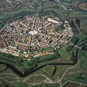 Italy, Friuli-Venezia Giulia Region, Province of Udine, Aerial view of Palmanova