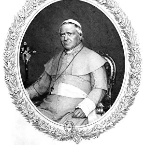 Pius IX (Giovanni Maria Mastai Ferretti - 1792-1878) Pope from 1846. Engraving after a photograph