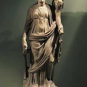 Statue representing the goddess Isis-Fortuna, marble