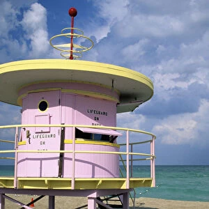 Art deco lifeguard station, Miami, South Beach, FL
