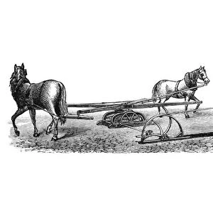 horse-powered threshing machine