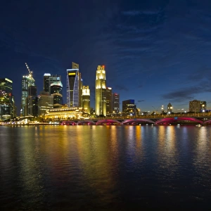 Singapore city skyline at blue hour
