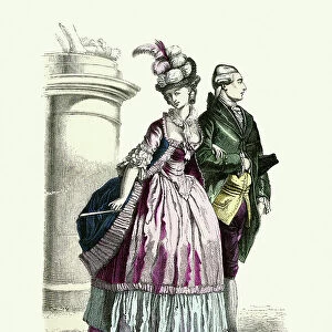 Young couple in the fashion of mid 18th Century