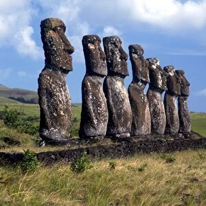 Easter Island - Group of megalithic statues on Easter Island. - TopFoto / Charles Walker