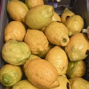 Knobbly mediterranean lemons for sale in Swedish local corner store credit: Marie-Louise
