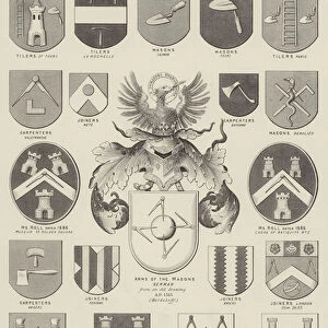 Arms of Masons, Carpenters, etc (litho)