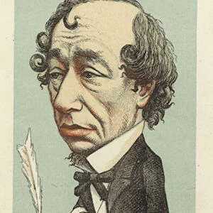 Caricature of Benjamin Disraeli (colour litho)