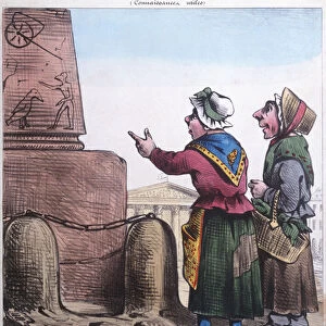 Caricature of the erection of the Obelisk at the Place de la Concorde, c