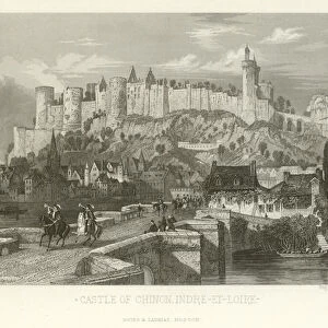 Castle of Chinon, Indre-et-Loire (engraving)