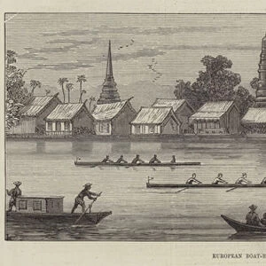 European Boat-Race at Bangkok, Siam (engraving)