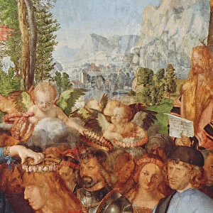 Detail of The Feast of the Rosary showing Durers self portrait with beard