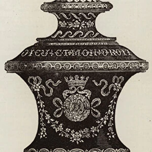 Gem-Enamelled Papier-Mache Vase, presented to Her Majesty (engraving)