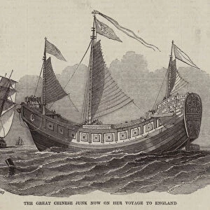 The Great Chinese Junk now on her Voyage to England (engraving)