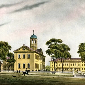 Harvard University in 1828, 1920 (lithograph)
