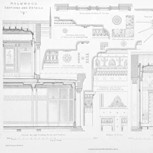 Interior decorative details of Homwood, Glasgow (engraving)