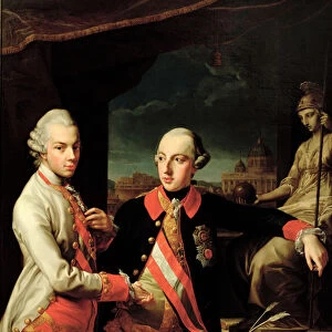 Joseph II (1741-90) of Austria and Leopold II (1747-92) of Tuscany (oil on canvas)