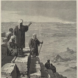 On the Look-out from the Pyramids of Egypt (engraving)