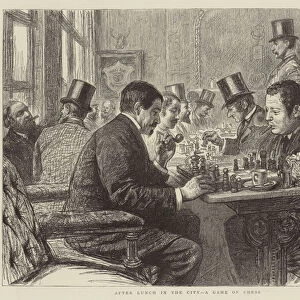 After Lunch in the City, a Game of Chess (engraving)