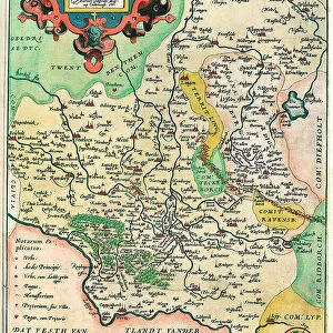 Map of Franconia in Germany, 1570 (engraving)