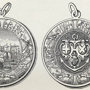 Medal commemorating Admiral Robert Blakes victories over the Dutch in 1653