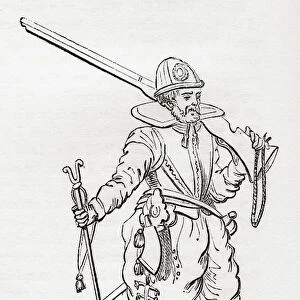 A musketeer, 1603, from Old England: A Pictorial Museum, pub. 1847