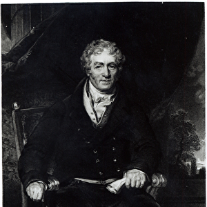Portrait of Sir Robert Peel (1788-1850), engraved by H, Robinson (engraving) (b / w photo)