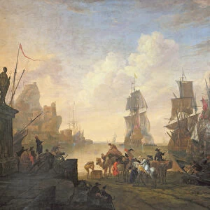 View of a Port in the Levant, 1670 (oil on canvas)