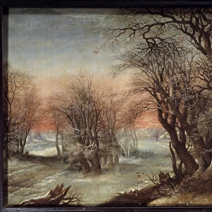 Winter Landscape Painting by Deny Van Alsloot (1570-1628), 1610 Dim. 0, 36x0, 47 m