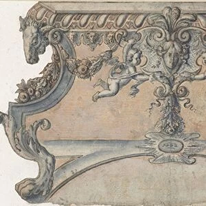 Design Louis XIV pen table 1662 paper ink chalk