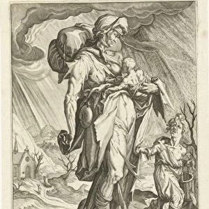 Poverty (Paupertas), Zacharias Dolendo, Jacob de Gheyn II, Hugo de Groot, 1596 - 1597