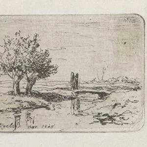 Two willows on the water, Willem Roelofs (I), 1868