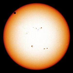 2012 Transit of Venus moving across the face of the Sun