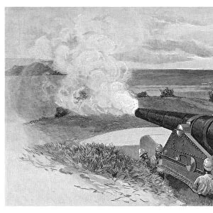 25 Ton gun at Middle Head, Sydney, New South Wales, Australia, 1886. Artist: JR Ashton