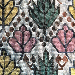 Detail of a Bandolier bag displaying 19th century woven beadwork, 19th century