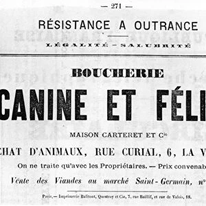 Boucherie Canine et Feline, from French Political posters of the Paris Commune, May 1871